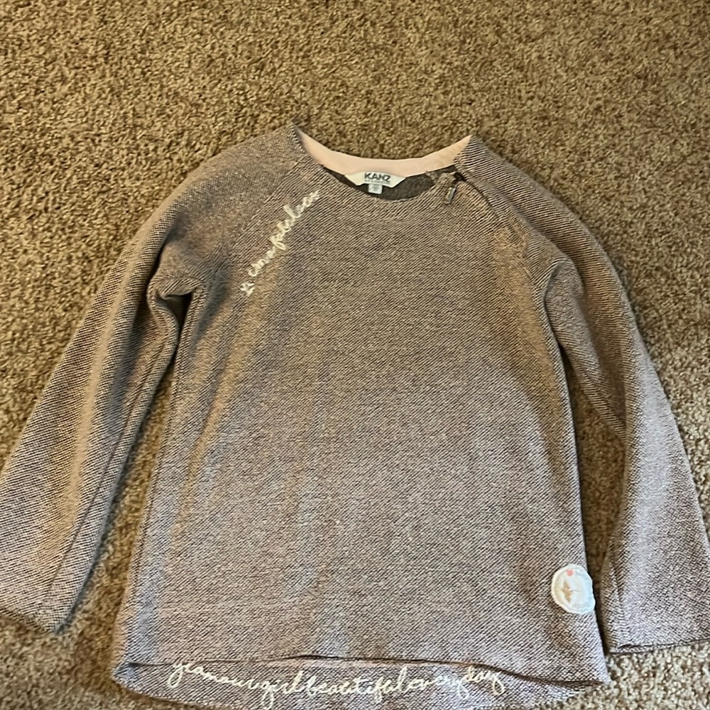 Kanz zip pullover pink size 7 girls